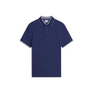 Tommy Hilfiger Stripe Under Collar Pique Polo Shirt